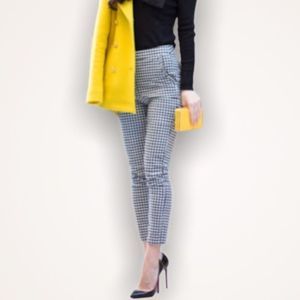 CYNTHIA ROWLEY Check Print Stretch Ankle Pants